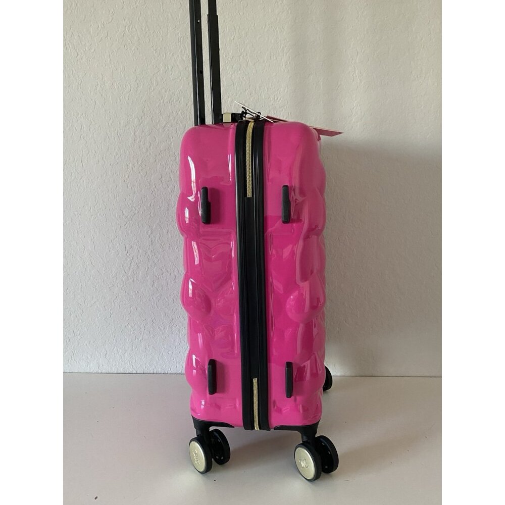 Juicy Couture Hot Pink Embossed Hearts 21" Spinner Carry-On Suitcase Luggage NEW - Picture 6 of 14